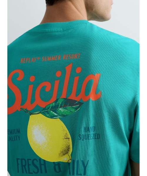 REPLAY(リプレイ)の「ヘビーコットンジャージーSICILYプリントTシャツ(Tシャツ/カットソー・メンズ・ホワイト/エメラルド・SMALL/LARGE/MEDIUM/X-LARGE)」の10枚目の写真