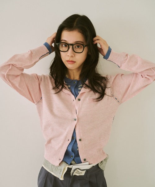 common gull products.（コモンガルプロダクツ）の「2つで1つのカーディガン、芽心（カーディガン/ボレロ・レディース・レッド系/ブルー系/ネイビー/ピンク系・SMALL/MEDIUM/LARGE）」の5枚目の写真