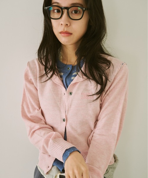 common gull products.（コモンガルプロダクツ）の「2つで1つのカーディガン、芽心（カーディガン/ボレロ・レディース・レッド系/ブルー系/ネイビー/ピンク系・SMALL/MEDIUM/LARGE）」の7枚目の写真