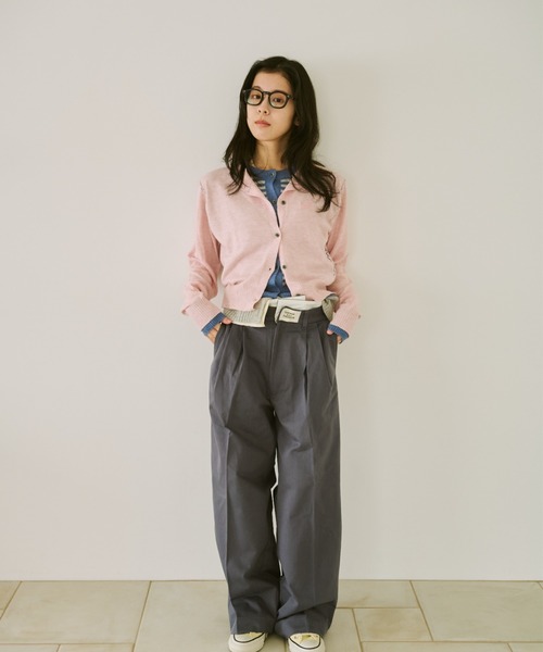 common gull products.（コモンガルプロダクツ）の「2つで1つのカーディガン、芽心（カーディガン/ボレロ・レディース・レッド系/ブルー系/ネイビー/ピンク系・SMALL/MEDIUM/LARGE）」の16枚目の写真