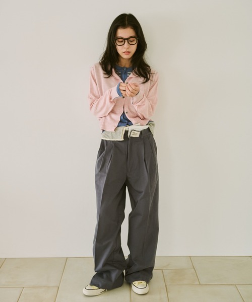 common gull products.（コモンガルプロダクツ）の「2つで1つのカーディガン、芽心（カーディガン/ボレロ・レディース・レッド系/ブルー系/ネイビー/ピンク系・SMALL/MEDIUM/LARGE）」の17枚目の写真