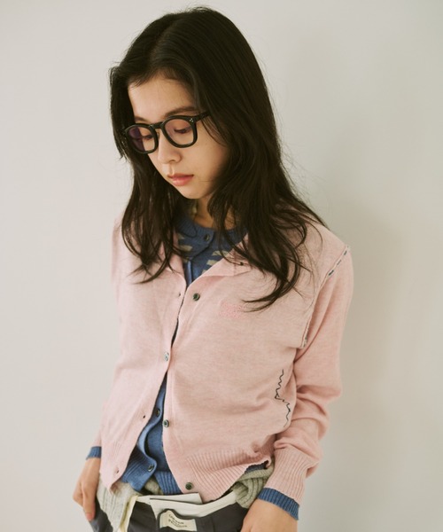 common gull products.（コモンガルプロダクツ）の「2つで1つのカーディガン、芽心（カーディガン/ボレロ・レディース・レッド系/ブルー系/ネイビー/ピンク系・SMALL/MEDIUM/LARGE）」の8枚目の写真