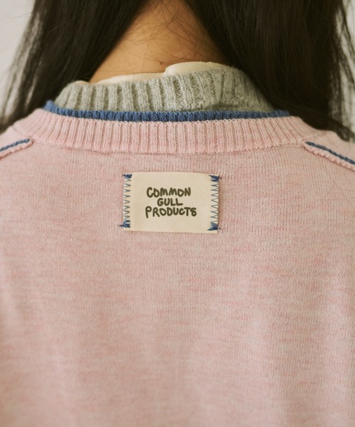 common gull products.（コモンガルプロダクツ）の「2つで1つのカーディガン、芽心（カーディガン/ボレロ・レディース・レッド系/ブルー系/ネイビー/ピンク系・SMALL/MEDIUM/LARGE）」の13枚目の写真