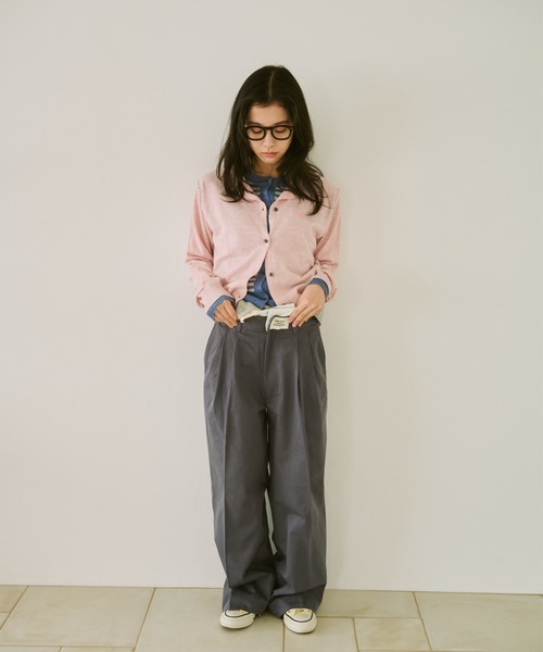 common gull products.（コモンガルプロダクツ）の「2つで1つのカーディガン、芽心（カーディガン/ボレロ・レディース・レッド系/ブルー系/ネイビー/ピンク系・SMALL/MEDIUM/LARGE）」の15枚目の写真