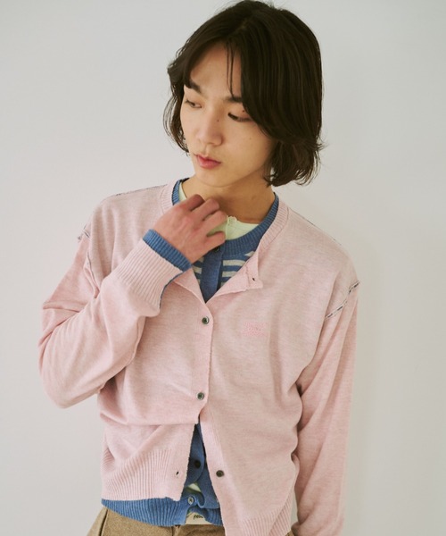 common gull products.（コモンガルプロダクツ）の「2つで1つのカーディガン、芽心（カーディガン/ボレロ・レディース・レッド系/ブルー系/ネイビー/ピンク系・SMALL/MEDIUM/LARGE）」の18枚目の写真