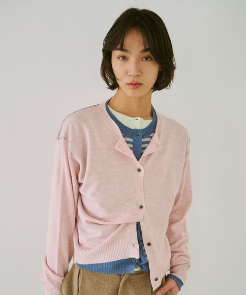 common gull products.（コモンガルプロダクツ）の「2つで1つのカーディガン、芽心（カーディガン/ボレロ・レディース・レッド系/ブルー系/ネイビー/ピンク系・SMALL/MEDIUM/LARGE）」の20枚目の写真