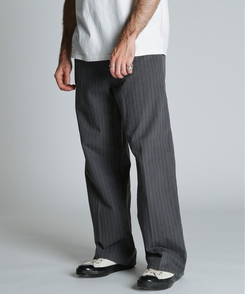 schott（ショット）の「Schott/ショット/STRIPE FRISCO PANTS/ストライプ フリスコパンツ（その他パンツ・メンズ・ブラック/チャコールグレー・30/32/34/36）」の2枚目の写真