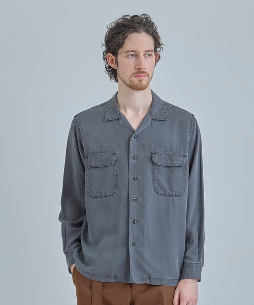 MEN'S BIGI（メンズビギ）の「テンセルオープンカラーシャツ（シャツ/ブラウス・メンズ・ブルー/グレー・01/02/03）」の6枚目の写真