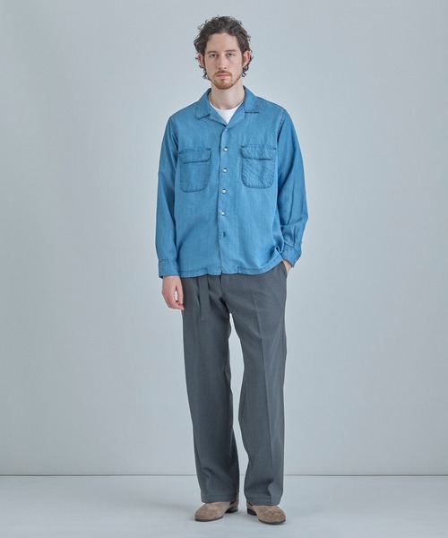 MEN'S BIGI（メンズビギ）の「テンセルオープンカラーシャツ（シャツ/ブラウス・メンズ・ブルー/グレー・01/02/03）」の7枚目の写真