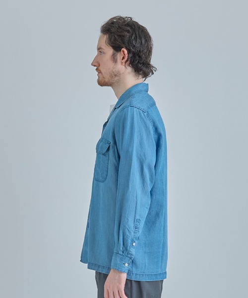 MEN'S BIGI（メンズビギ）の「テンセルオープンカラーシャツ（シャツ/ブラウス・メンズ・ブルー/グレー・01/02/03）」の4枚目の写真