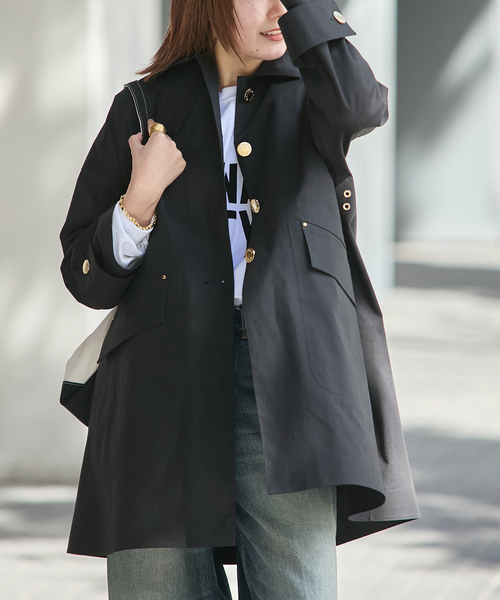 journal standard L'essage(ジャーナルスタンダードレサージュ)の「別注【MACKINTOSH/マッキントッシュ】HUMBIE MB EX:コート(ステンカラーコート・レディース・ブラック/キャメル/ネイビー・4/8/6)」の4枚目の写真