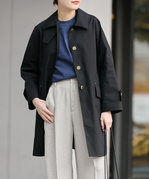 journal standard L'essage(ジャーナルスタンダードレサージュ)の「別注【MACKINTOSH/マッキントッシュ】HUMBIE MB EX:コート(ステンカラーコート・レディース・ブラック/キャメル/ネイビー・4/8/6)」の7枚目の写真