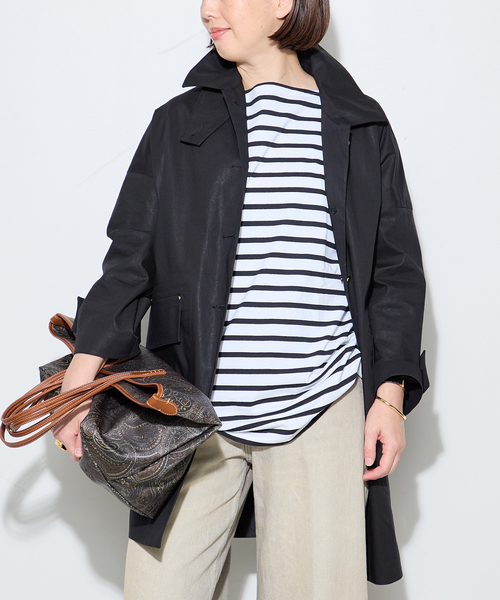 journal standard L'essage(ジャーナルスタンダードレサージュ)の「別注【MACKINTOSH/マッキントッシュ】HUMBIE MB EX:コート(ステンカラーコート・レディース・ブラック/キャメル/ネイビー・4/8/6)」の9枚目の写真