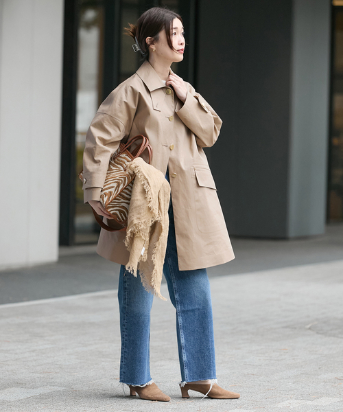 journal standard L'essage(ジャーナルスタンダードレサージュ)の「別注【MACKINTOSH/マッキントッシュ】HUMBIE MB EX:コート(ステンカラーコート・レディース・ブラック/キャメル/ネイビー・4/8/6)」の14枚目の写真