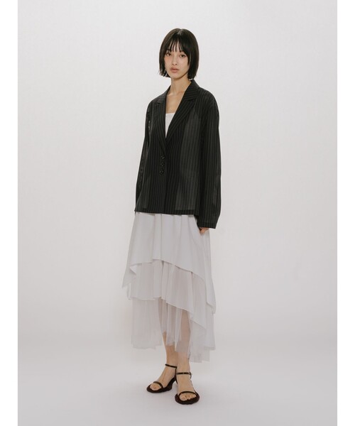 セール】MIDIUMISOLID for Ladies アシンメトリーティアードスカート