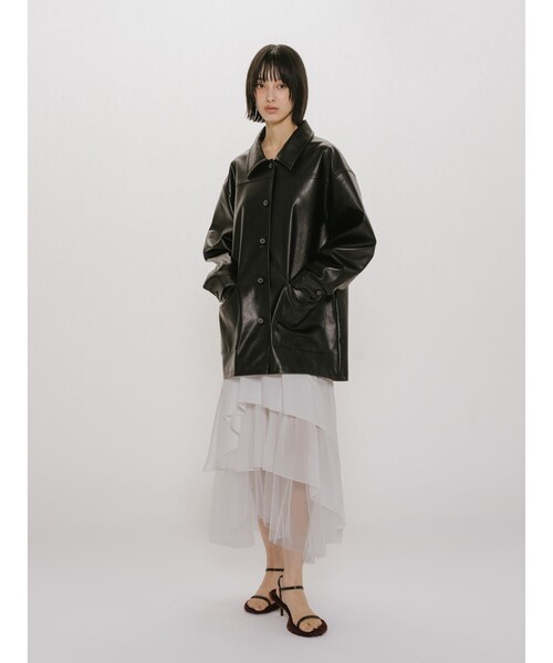 MIDIUMISOLID(ミディウミソリッド)の「MIDIUMISOLID for Ladies アシンメトリーティアードスカート(スカート・レディース・オフホワイト/ブラック・FREE)」の17枚目の写真