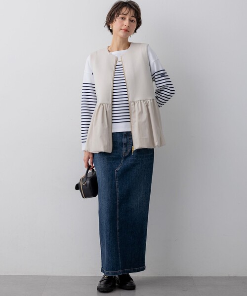 23区(ニジュウサンク)の「Armor-lux パネルボーダー クロップド カットソー(Tシャツ/カットソー・レディース・スカイブルー系1/ライトグリーン系1/ネイビー系1/ピンク系1・38)」の7枚目の写真