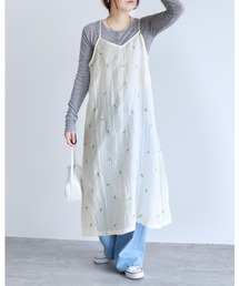 reca | 小花柄刺繍シアーキャミワンピース(ワンピース)