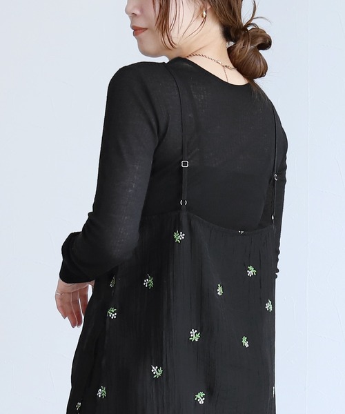 reca（レカ）の「小花柄刺繍シアーキャミワンピース（ワンピース・レディース・アイボリー/ブラック・FREE）」の13枚目の写真