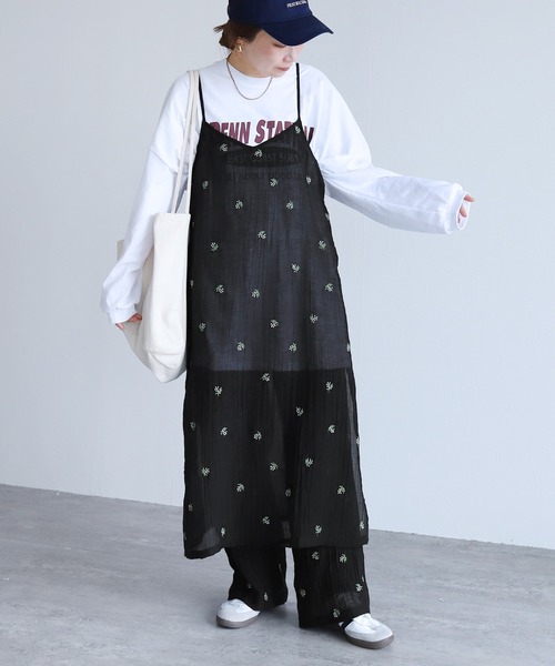 reca（レカ）の「小花柄刺繍シアーキャミワンピース（ワンピース・レディース・アイボリー/ブラック・FREE）」の15枚目の写真