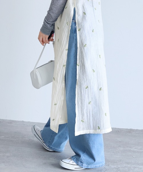 reca（レカ）の「小花柄刺繍シアーキャミワンピース（ワンピース・レディース・アイボリー/ブラック・FREE）」の6枚目の写真