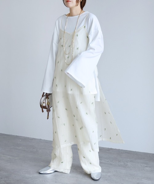 reca（レカ）の「小花柄刺繍シアーキャミワンピース（ワンピース・レディース・アイボリー/ブラック・FREE）」の7枚目の写真