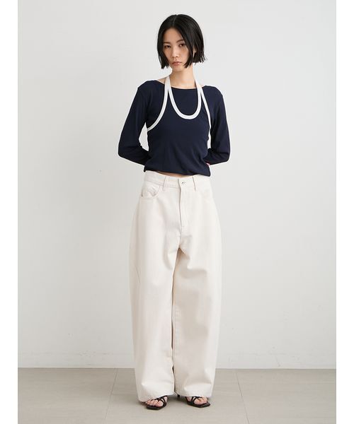 MIESROHE(ミースロエ)の「ハイフォルムコクーンデニム(デニムパンツ・レディース・ブルー/ブラック/ホワイト・0/00/1)」の19枚目の写真