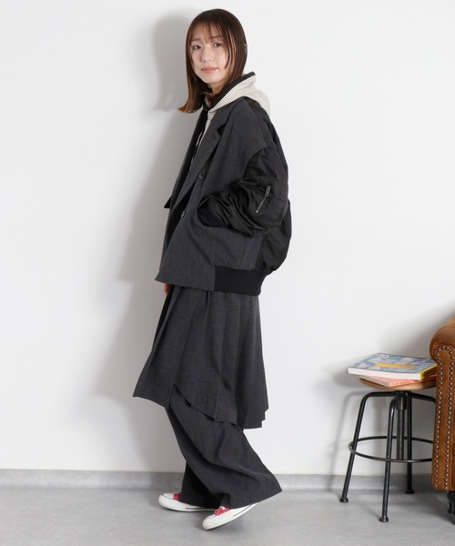 cepo（セポ）の「〈セットアップ対応〉ウエスト切替イージートラウザーパンツ（スラックス・レディース・ベージュ/チャコール・M）」の3枚目の写真