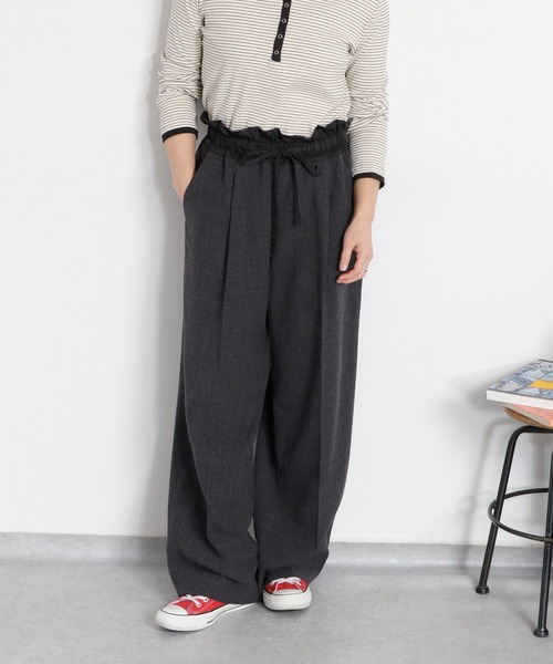 cepo（セポ）の「〈セットアップ対応〉ウエスト切替イージートラウザーパンツ（スラックス・レディース・ベージュ/チャコール・M）」の8枚目の写真