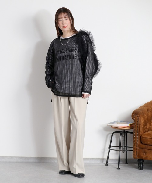 cepo（セポ）の「〈セットアップ対応〉ウエスト切替イージートラウザーパンツ（スラックス・レディース・ベージュ/チャコール・M）」の16枚目の写真