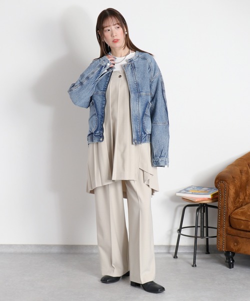 cepo（セポ）の「〈セットアップ対応〉ウエスト切替イージートラウザーパンツ（スラックス・レディース・ベージュ/チャコール・M）」の17枚目の写真