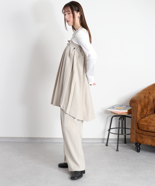 cepo（セポ）の「〈セットアップ対応〉ウエスト切替イージートラウザーパンツ（スラックス・レディース・ベージュ/チャコール・M）」の18枚目の写真