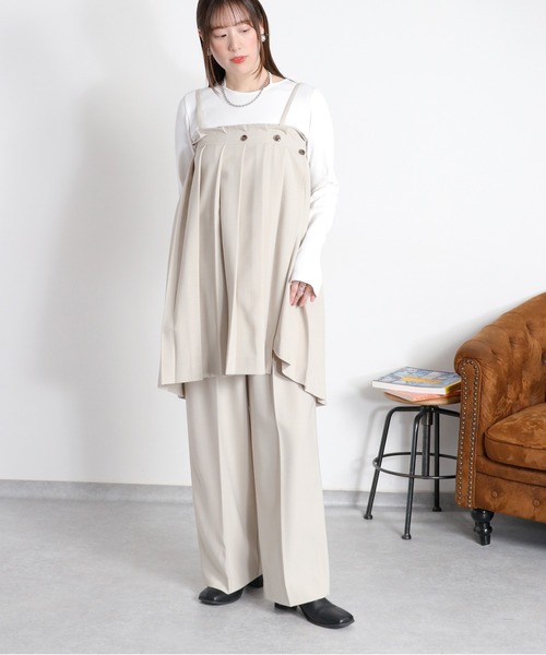 cepo（セポ）の「〈セットアップ対応〉ウエスト切替イージートラウザーパンツ（スラックス・レディース・ベージュ/チャコール・M）」の19枚目の写真