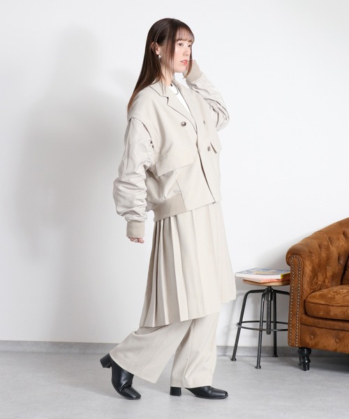 cepo（セポ）の「〈セットアップ対応〉ウエスト切替イージートラウザーパンツ（スラックス・レディース・ベージュ/チャコール・M）」の20枚目の写真