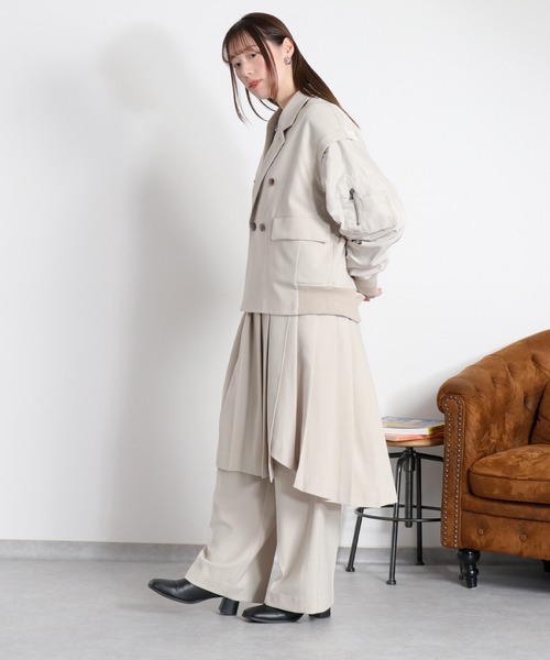 cepo（セポ）の「〈セットアップ対応〉ウエスト切替イージートラウザーパンツ（スラックス・レディース・ベージュ/チャコール・M）」の22枚目の写真