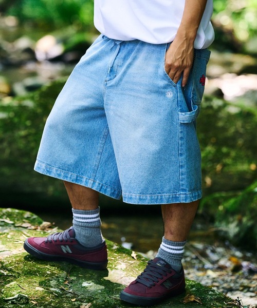 ELEMENT(エレメント)の「ELEMENT/エレメント ハーフパンツ ショートパンツ ショーツ デニム BG021605(デニムパンツ・メンズ・ライトインディゴブルー/ブラック/インディゴブルー・L/XL/M)」の3枚目の写真
