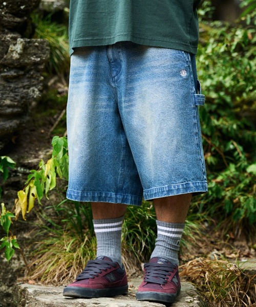 ELEMENT(エレメント)の「ELEMENT/エレメント ハーフパンツ ショートパンツ ショーツ デニム BG021605(デニムパンツ・メンズ・ライトインディゴブルー/ブラック/インディゴブルー・L/XL/M)」の2枚目の写真