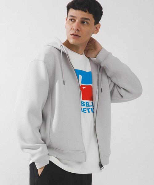 URBAN RESEARCH Sonny Label(アーバンリサーチサニーレーベル)の「ダンボールニットジップアップフーディー(パーカー・メンズ・ブラック/グレー系その他/チャコールグレー/ブラウン・MEDIUM/LARGE/X-LARGE)」の3枚目の写真