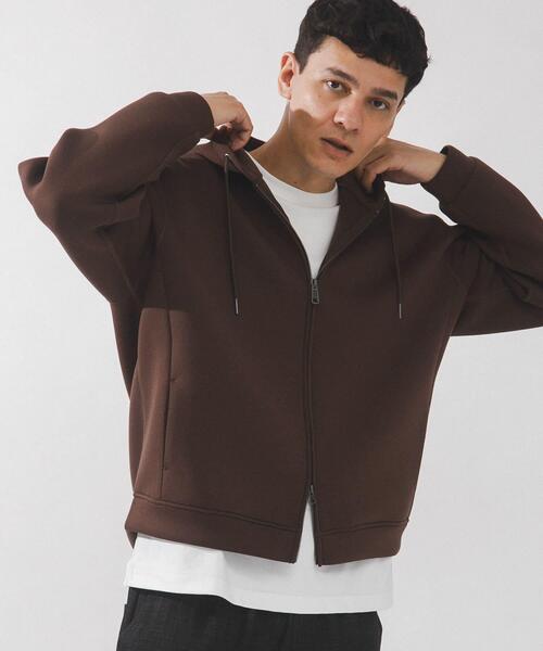 URBAN RESEARCH Sonny Label(アーバンリサーチサニーレーベル)の「ダンボールニットジップアップフーディー(パーカー・メンズ・ブラック/グレー系その他/チャコールグレー/ブラウン・MEDIUM/LARGE/X-LARGE)」の4枚目の写真