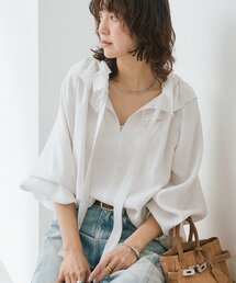 RIVE DROITE | 予約【顔まわり華やか】リネンライクフリルカラーブラウス(シャツ/ブラウス)