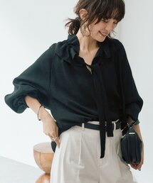 RIVE DROITE | 【顔まわり華やか】リネンライクフリルカラーブラウス(シャツ/ブラウス)