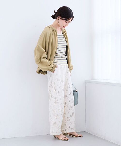 le.coeur blanc(ルクールブラン)の「レースイージーワイドパンツ(その他パンツ・レディース・ミント/ブラック/オフホワイト・38)」の10枚目の写真