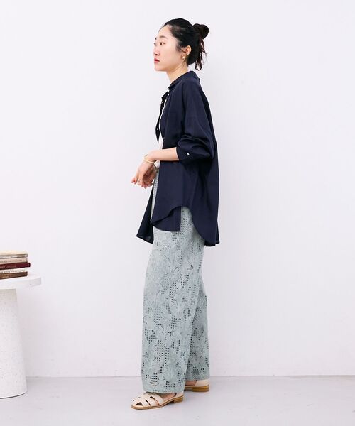 le.coeur blanc(ルクールブラン)の「レースイージーワイドパンツ(その他パンツ・レディース・ミント/ブラック/オフホワイト・38)」の6枚目の写真