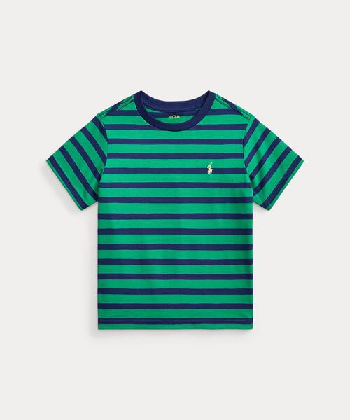 POLO RALPH LAUREN CHILDRENSWEAR(ポロ ラルフ ローレン チルドレンズウェア)の「ストライプド コットン ジャージー Tシャツ(Tシャツ/カットソー・キッズ・グリーン・3/4/6/7)」の1枚目の写真