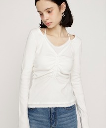 SLY（スライ）の「LAYERED LIKE CUT TOPS レイヤードライクカットトップス 春服（Tシャツ/カットソー）」