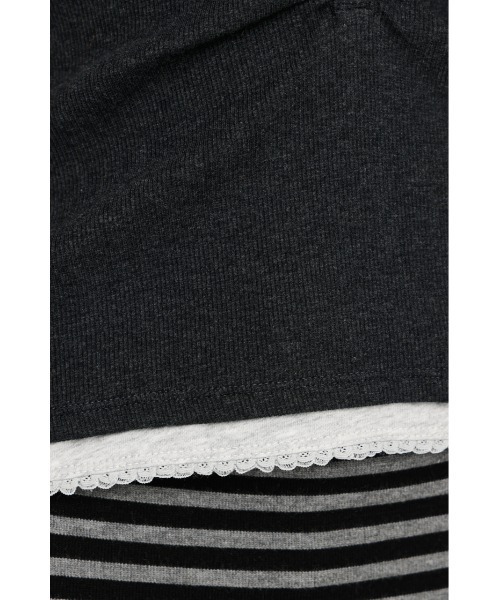 SLY(スライ)の「LAYERED LIKE CUT TOPS レイヤードライクカットトップス 春服(Tシャツ/カットソー・レディース・ライトピンク/オフホワイト/ネイビー/ライトブラック・FREE)」の17枚目の写真