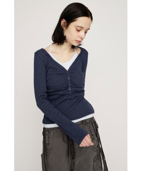 SLY(スライ)の「LAYERED LIKE CUT TOPS レイヤードライクカットトップス 春服(Tシャツ/カットソー・レディース・ライトピンク/オフホワイト/ネイビー/ライトブラック・FREE)」の20枚目の写真