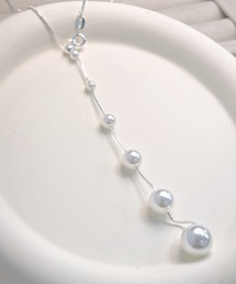 PIN（ピン）の「ドロップパール Yラインネックレス（ピアス（両耳用））」