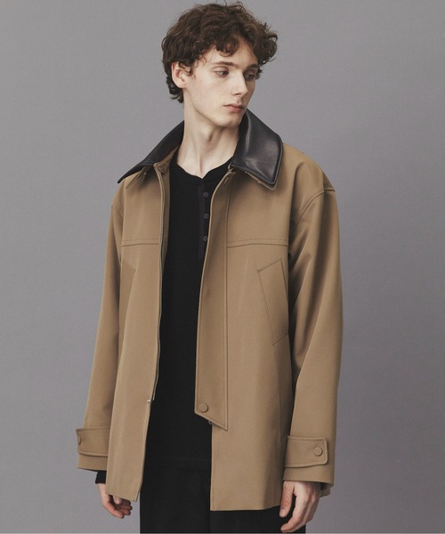 2WAYレザーカラーハーフコート（ステンカラーコート）｜PUBLIC TOKYO