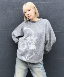 福寿外貌（フクジュガイボウ）の「ジャカードニットトップス/福寿外貌オリジナルモチーフ（ニット/セーター）」